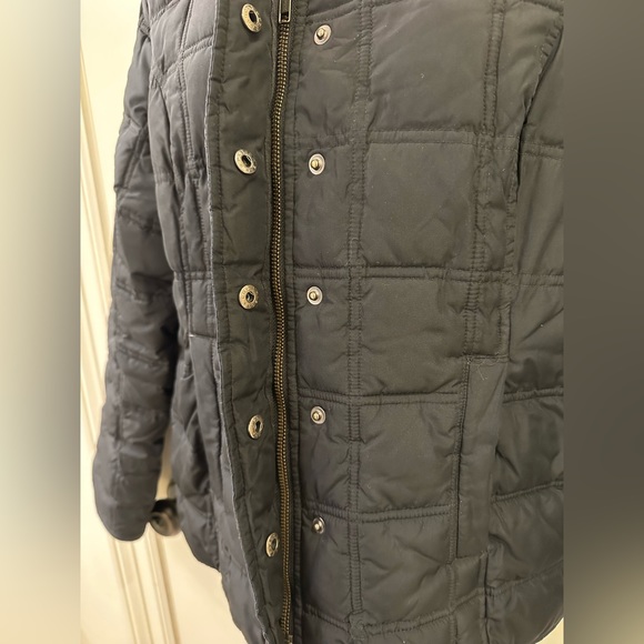 Gap Vintage Black Puffer Jacket Coat Size L Zipper Snap Buttons Heavyweight - Picture 7 of 14